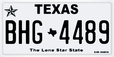 TX license plate BHG4489