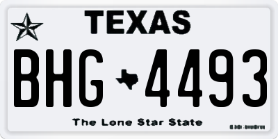 TX license plate BHG4493