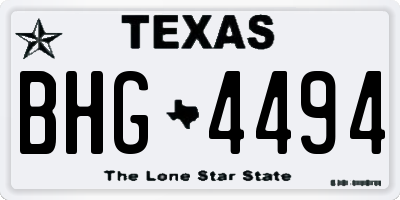 TX license plate BHG4494