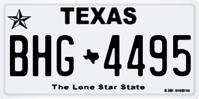 TX license plate BHG4495