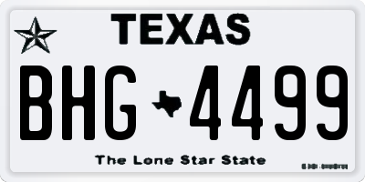 TX license plate BHG4499