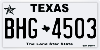 TX license plate BHG4503