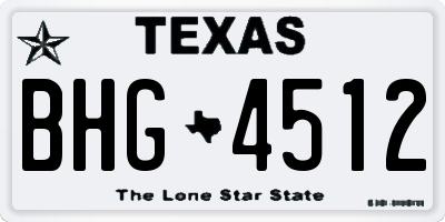 TX license plate BHG4512