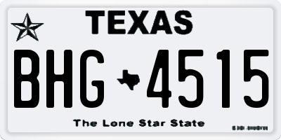 TX license plate BHG4515