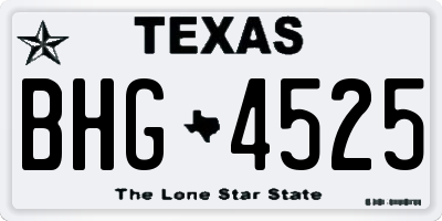 TX license plate BHG4525
