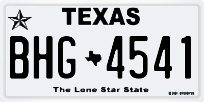 TX license plate BHG4541