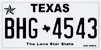 TX license plate BHG4543