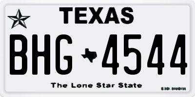 TX license plate BHG4544