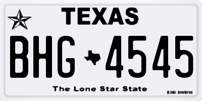 TX license plate BHG4545