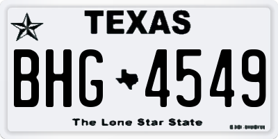 TX license plate BHG4549