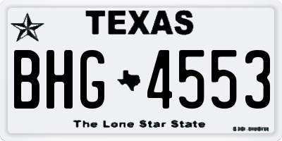 TX license plate BHG4553