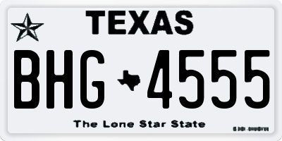 TX license plate BHG4555