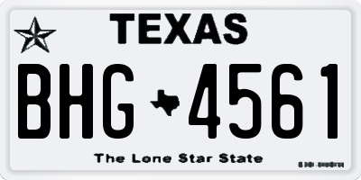 TX license plate BHG4561