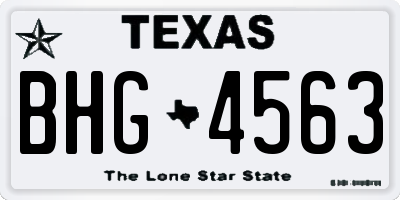 TX license plate BHG4563