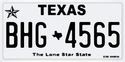 TX license plate BHG4565