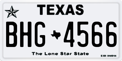 TX license plate BHG4566