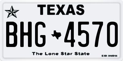 TX license plate BHG4570