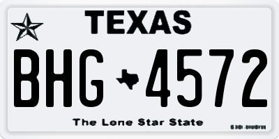 TX license plate BHG4572