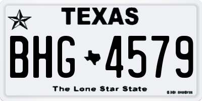 TX license plate BHG4579