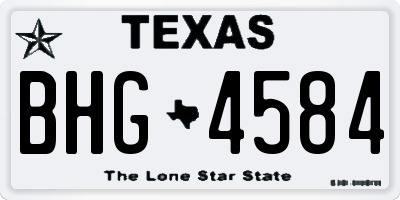 TX license plate BHG4584