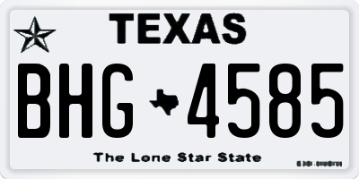 TX license plate BHG4585