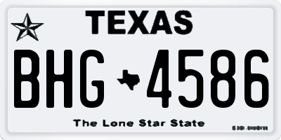 TX license plate BHG4586