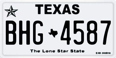 TX license plate BHG4587