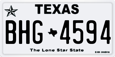 TX license plate BHG4594