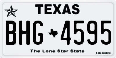TX license plate BHG4595