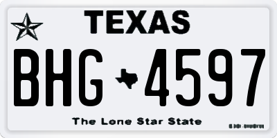 TX license plate BHG4597
