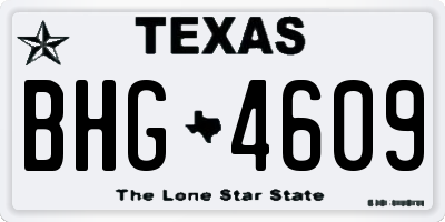 TX license plate BHG4609