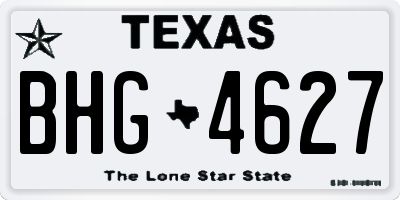 TX license plate BHG4627