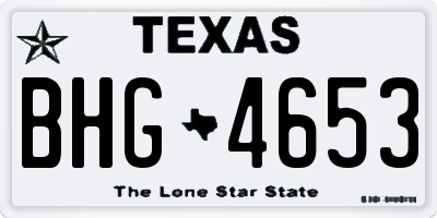 TX license plate BHG4653