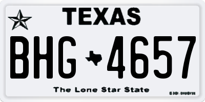 TX license plate BHG4657