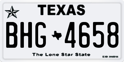 TX license plate BHG4658