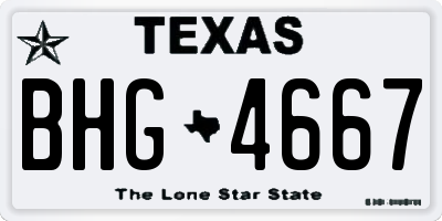TX license plate BHG4667
