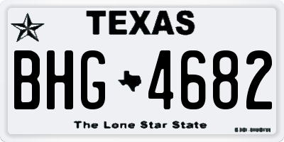 TX license plate BHG4682