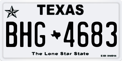 TX license plate BHG4683