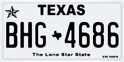 TX license plate BHG4686