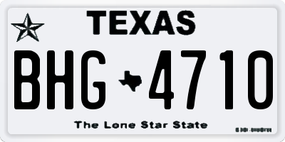 TX license plate BHG4710