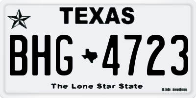 TX license plate BHG4723