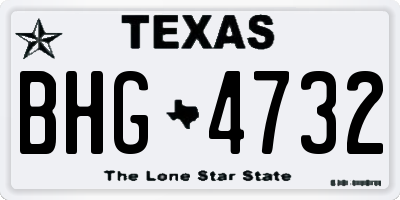 TX license plate BHG4732