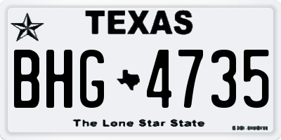 TX license plate BHG4735