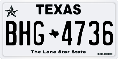 TX license plate BHG4736