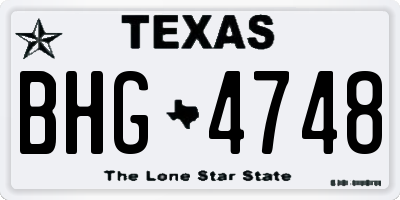 TX license plate BHG4748