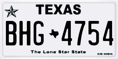 TX license plate BHG4754