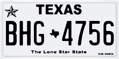 TX license plate BHG4756