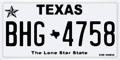 TX license plate BHG4758