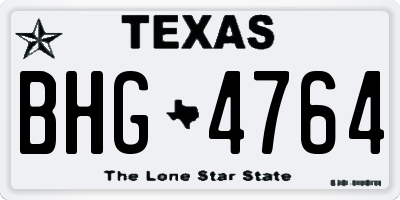 TX license plate BHG4764