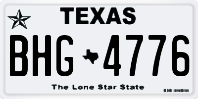 TX license plate BHG4776
